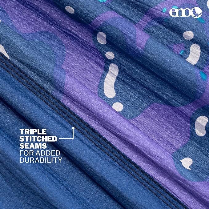 ENO DoubleNest Hammock - Lightweight, Portable, 1 to 2 Person Hammock - for Camping, Hiking, Backpacking, Travel, a Festival, or The Beach - Splash/Sapphire