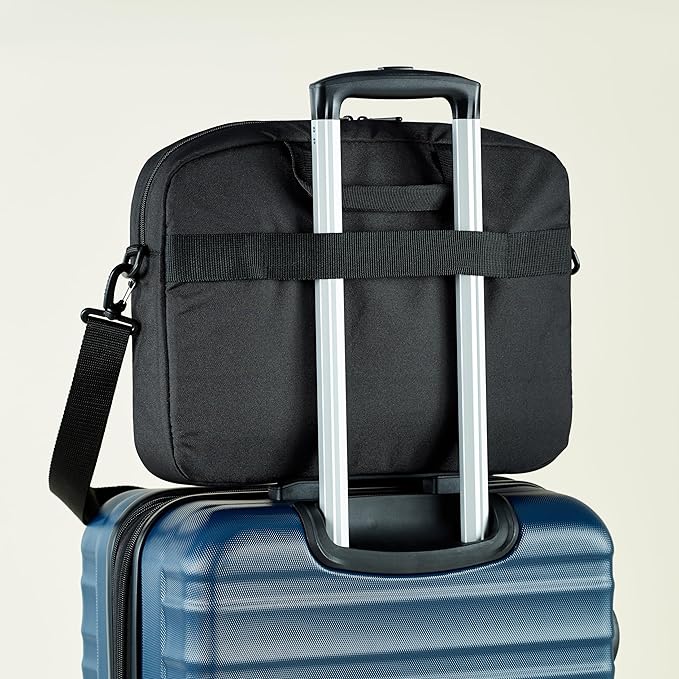 Amazon Basics Laptop Carrying Case with Shoulder Strap and Handle, Large Capacity, 15.6 in, Black (Pack of 6)