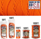 TOUGH-GRID 550 Paracord Rope Nylon Parachute Cord, Made in USA Survival Kit, Outdoor Adventures, Camping, Tactical Gear & Emergency Supplies, Military Type III Mil-Spec