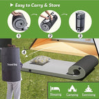 Memory Foam Camping Mattress 2.5 inch, Twin Portable Roll Up Camping Sleep Topper with Waterproof and Non-Slip Bottom, Camping Car Mat with Travel Bag, 75"×38"×2.5", Grey