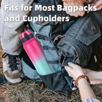 Oldley Insulated Water Bottle 32oz Water Bottles with Straw, Stainless Steel Water Bottle with 3 Lids, Double Wall Vacuum Bottles for Adult, Leak-proof Sports Bottles for School Travel, Rose Red-Green