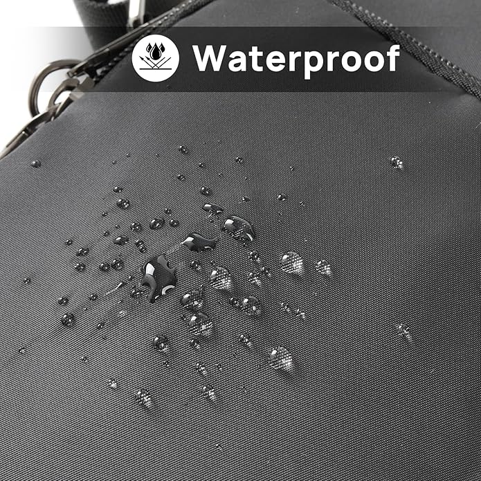 VADOO Sling Bag for Men Women, Anti Theft Crossbody Shoulder Bag with Zipper Lock, RFID Blocking & Waterproof for Travel