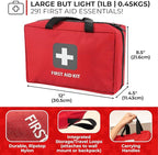 Thrive Home Essentials First Aid Kit (291 Pieces) - First Aid Bag with Multi-Sized Bandage, Gauze, Wipes, Scissors, Gloves, Tape, Ice Pack and More
