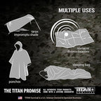 TITANSurvival Emergency Sleeping Bags for Survival 36” x 78” - 90% Heat Retention, 41% Thicker & Waterproof - Durable Survival Sleeping Bag for Cold Weather Camping - Thermal Sleeping Bag Outdoor Use