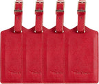 Travelambo Luggage Tags for Suitcases PU Leather Travel Tags Bag Tags Privacy Protection Travel Essentials