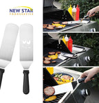 New Star Foodservice 1029161 Commercial-Grade 3-Piece Stainless Steel BBQ Spatula Set