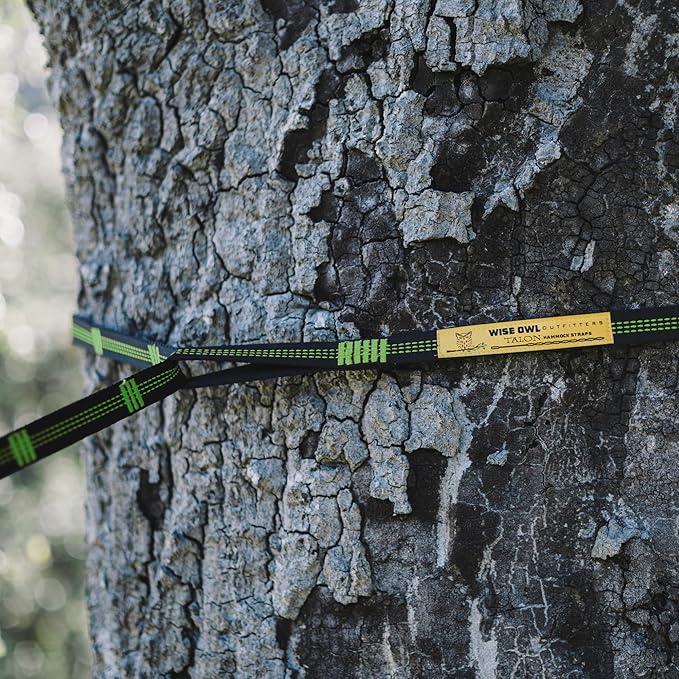 Wise Owl Outfitters Hammock Straps for Trees – 10ft Heavy-Duty Tree Hanging Kit with Carabiners, 38 Loops & Hooks – Essential Hammock Accessories for Camping