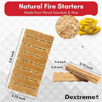 Dextreme Fire Starters Sticks 96 Pcs - Fire Starter for Campfire, Charcoal, BBQ, Grill Pit, Fireplace, Camping, Wood & Pellet Stove- 8 Minutes Burning Time - All weather, Odorless, Natural Firestarter