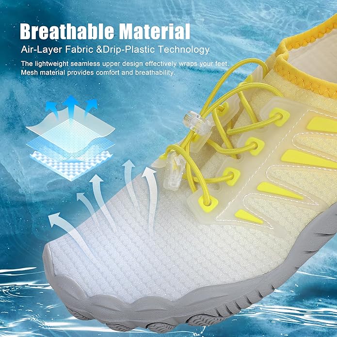 Water Shoes for Men Women, Quick-Dry Barefoot Aquashoes for Beach Swim, Water Sports Like Surf Kayak Yoga, Water Park