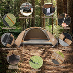 1 Person Tent for Camping Hiking Mountain Hunting Backpacking Tents 4 Season Resistance to Windproof Rainproof and Waterproof