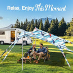 Rhino Valley Beach Tent Shade Canopy UPF50+ Protection, 8 Sandbags, 4 Stability Poles, Outdoor Sun Shelter Umbrella for Sand, Camping, Fishing Essentials