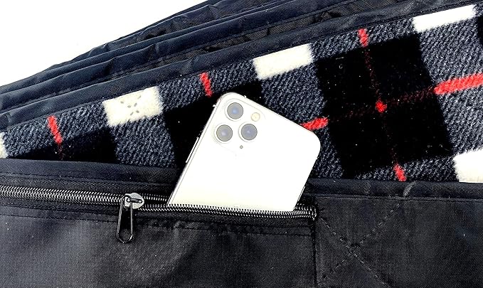 DOWN UNDER OUTDOORS Large Waterproof Windproof Extra Thick 350 GSM Quilted Fleece, or Sherpa Stadium Blanket