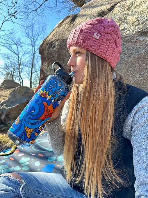 Epic Water Filters Nalgene OG Water Bottle with Filter, USA Made, BPA Free, Removes 99.99% Tap Water Contaminants, Forever Chemicals, American Rivers Art, 48 oz