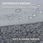 Tirrinia Large Waterproof Outdoor Blanket, Soft Warm Windproof Stadium Blanket with Sherpa Fleece and Foldable for Outdoor Sport, Baseball, Football, Beach, Concerts, Car