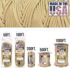 TOUGH-GRID 550 Paracord Rope Nylon Parachute Cord, Made in USA Survival Kit, Outdoor Adventures, Camping, Tactical Gear & Emergency Supplies, Military Type III Mil-Spec