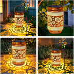 2 Pack Sunflower Solar Lanterns Outdoor Waterproof Solar Garden Decor, Birthday Gifts for Women Mom Grandma, Metal Hanging Lights with Shepherd Hook for Outside Yard Patio Pathway Backyard Porch