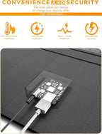 MARBERO 21W Portable Solar Panel Foldable Solar Panel Charger IP65 Waterproof Solar Panels 23% High Efficiency Fast Charger USB Ports & DC 18V Output for Camping Outdoor Travel Emergency Cloudy