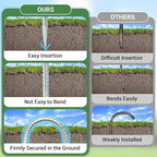 12 INCH 12 Pack Trampoline Stakes, U Shaped Ground Anchors Wind Stakes, Heavy Duty Trampoline Parts, Steel Stakes for Trampolines, Outdoor Canopies, Camping Tents and Football Goals, Silver