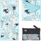 Quick Dry Towel Extra Large 78x35 Inch - Microfiber Beach Towel - Perfect for Beach, Travel, Swimming, Pool, Yoga, Hiking, Camping - Lightweight, Fast Drying, Compact for Adults (Kimono Blue)