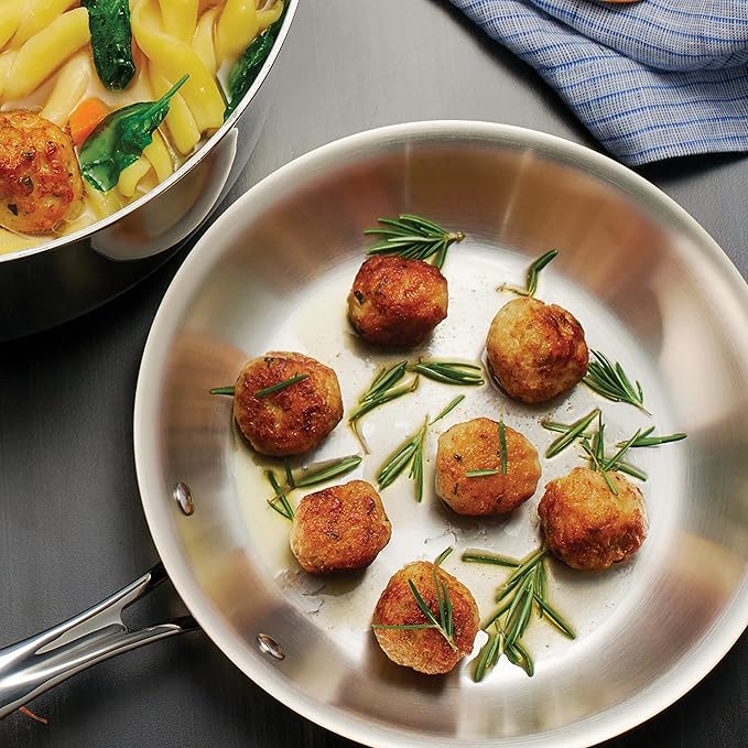 Tramontina Boston Tri-Ply Clad Stainless Steel 8-Inch Small Frying Pan, Induction-Ready Skillet, Dishwasher-Safe, NSF-Certified, Made in Brazil