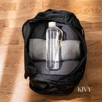 KIVY Clear water bottle 32oz [Lightweight & Shatterproof] Fits Backpack & Cupholder for Travel, Sports, School, Gym - Cute water bottle aesthetic - Cherry Edition