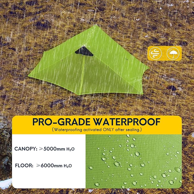 LANSHAN Ultralight Tent 3-Season Backpacking Tent for 1-Person or 2-Person Camping, Trekking, Kayaking, Climbing, Hiking