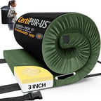 CYMULA CertiPUR-US Memory Foam Camping Mattress Pad, Portable Foam Sleeping Pad for Camping, Roll up Sleeping Mat for Adults Guest Floor Bed for Sleepover, Car, Tent SUV Cot Mattress