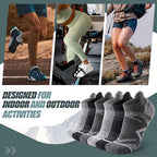 ANTSANG 6 Pairs Merino Wool Ankle Hiking Running Socks Compression Thick Cushion Breathable No Show Socks for Men Women