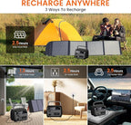 Portable Power Station 345Wh LiFePO4 Battery - Solar Generator with 500W AC Output for Home Use Camping Travel RVs Emergencies