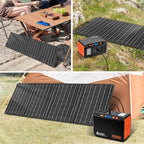 Takki Solar Generator 277Wh Portable Power Station with Solar Panels 40W Included 450W Peak 110V Pure Sine Wave AC Outlet DC USB Ports for Camping Emergency Tent Outdoor Trip