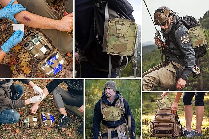 PETAC GEAR Tactical Rip Away Medical IFAK Pouch Tear Off First Aid EDC Pouches Molle & Belt Outdoor Emergency Survival Bag
