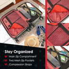 FUL Disney Mickey Mouse 22 Inch Carry On Luggage, Hardshell Rolling Suitcase with Spinner Wheels, Black
