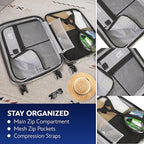 FUL Disney Stamps 22 Inch Carry On Luggage, Hardshell Rolling Suitcase with Spinner Wheels, Multi