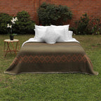 Thick Alpaca Wool Blanket Heavyweight Camping Outdoors Indoors Soft Peru Queen Size Ethnic Design (Olive Green - Soft Camel, Queen)