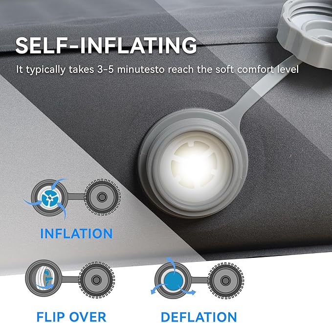 Tesla Camping Air Mattress with Foam, 4''Extra Thick Self Inflating Sleeping Pad for Camping, Fast Inflate & Deflate, with Electric Pump, Model Y