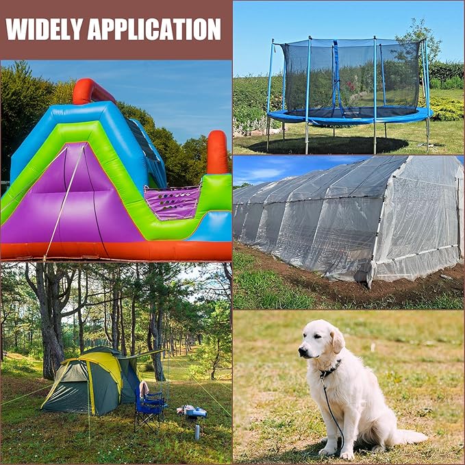 Lasnten 6 Pcs 30 Inch Heavy Duty Ground Anchor Spiral Blade Earth Anchor Kit Metal Anchor Hook Beach Sand Stakes Camping for Securing Animals, Shelters, Tents, Canopies (Brown)