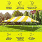 Party Tents Direct 20'x40' Weekender Canopy Pole Tent - Easy Up Canopy Tent with 160 Person Capacity - Outdoor Canopies for Parties, Weddings, & Events (Yellow/White Top)