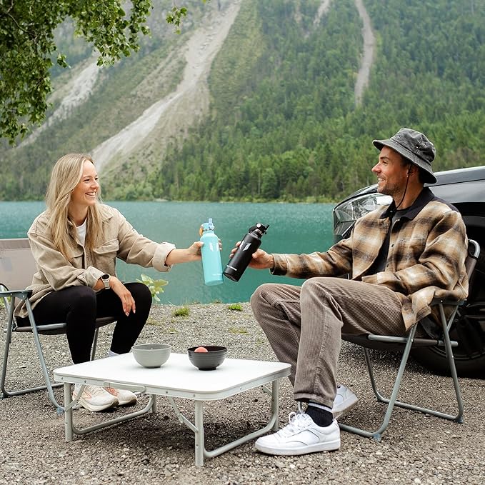 Super Sparrow Insulated Water Bottle - 17 Oz / 25 Oz / 32 Oz - Standard Mouth FlipFlow Flask - BPA Free, Leak Proof Drink Bottle- Ergonomic Straw Water Bottles for Work, Gym, Travel, Sports