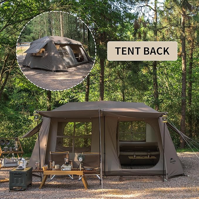 Naturehike Village Instant Tent, 4 Person 8 Person Camping Tent with Full Rainfly, Waterproof Large Cabin Tents for Car Camping