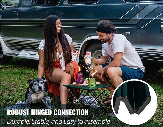 TREKOLOGY TALU Portable Folding Beach Table - Lightweight Travel Camp Table | Small Camping Table for Outdoor Adventures | Foldable, Compact, and Sturdy - Perfect for Camping, Picnic, Beach Trips