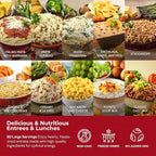 Legacy Food Storage 60 Serving Emergency Food Supply Bucket, 10 Entrees, 4 Breakfasts, 24,520 Total Calories, Shelf Stable Breakfast Lunch & Dinner, Freeze Dried Survival Meals for MRE Camping, Hiking, Prepping