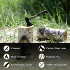 KSEIBI Hatchet with Sheath, Camping Axe for Splitting and Kindling Wood, Forged Steel Blade with Anti-Slip and Shock Reduction Handle Great Throwing Hatchets (Sausalito Green)