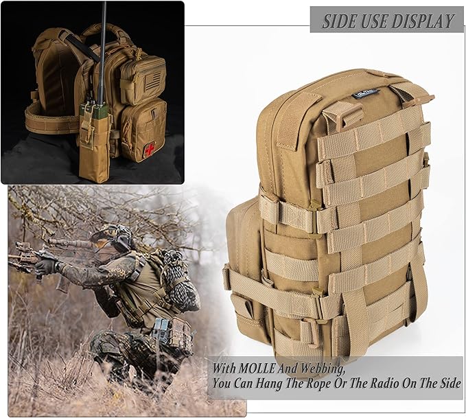 Tactical Small MOLLE Hydration Pack Outdoor Water Bladder Carrier Pack for Vest Backpack