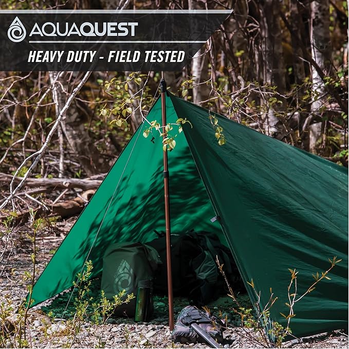AquaQuest Defender Tarp – Heavy-Duty Waterproof (20,000 mm) Seam-Taped Rain Fly for Camping, Bushcraft & Survival