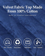 Inflatable Sleeping Pad for Camping, Extra-Thick 4.75 Inch Air Mattress with Soft Cotton Top, Machine Washable, Family Lightweight 4-Season Pad for Camping, Traveling & Hiking, Blue