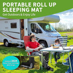 Memory Foam Camping Mattress Pad, Portable Sleeping Pad Roll Up Travel Mattress Waterproof Foldable Floor Cot Mattress Guest Bed for Sleepover