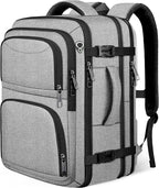Travel Backpack for Men, Expandable Carry on Backpack, TSA 17.3 inch Laptop Bag Flight Approved, Lightweight Business Luggage Bag, Travel Gifts for Men Women, Grey