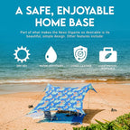 Neso Gigante - Portable Beach Tent - Ideal to Enjoy with Family and Friends - UPF 50+, Water-Resistant, and Lightweight - Tropical Floral, 11' x 11'