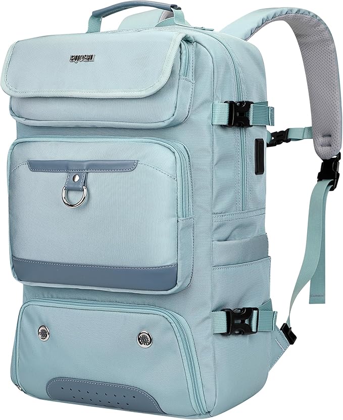PIJUSHI Carry on Travel Backpack for Women Convertible Duffel Bag Backpack Large Luggage Rucksack Fit 16 Inch Laptop(PE039 Blue)