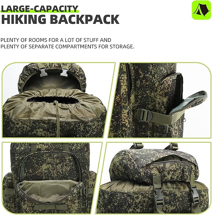 King'sGuard 100L Camping Hiking Backpack Molle Rucksack Military Camping Backpacking Daypack